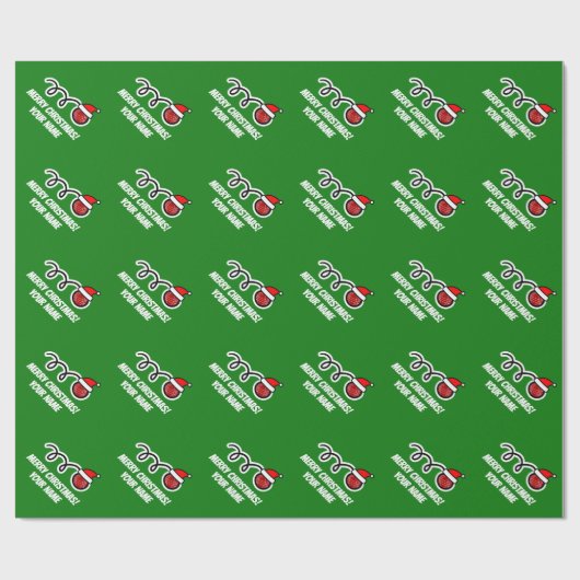 Grappige bocce bal met kerstmuts cadeaupapier (Vlak)