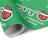 Grappige bocce bal met kerstmuts cartoon kerst cadeaupapier (Rol Hoek)