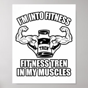 Grappige bodybuilder poster