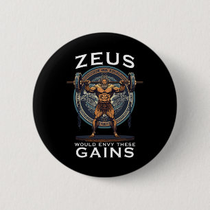 Grappige Bodybuilding Muscle Gain Humor Greek God Ronde Button 5,7 Cm