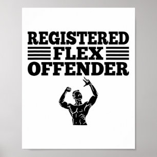 Grappige Bodybuilding Workout Geregistreerde Flex Poster
