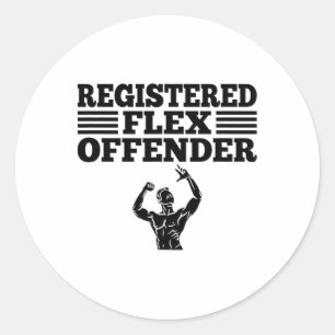 Grappige Bodybuilding Workout Geregistreerde Flex Ronde Sticker