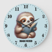 Grappige boek nerd luiaard tekst toevoegen grote klok (Voorkant)
