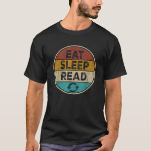 Grappige boeken Bibliotheek  lezen Eten Slaap Lees T-shirt