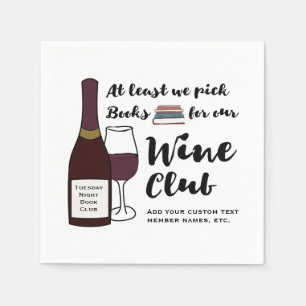 Grappige boekenclub   Drink Wine Club Meisjes Nigh Servetten