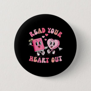 Grappige Boekliefhebber Lees Je Hart Uit Leraar Va Ronde Button 5,7 Cm