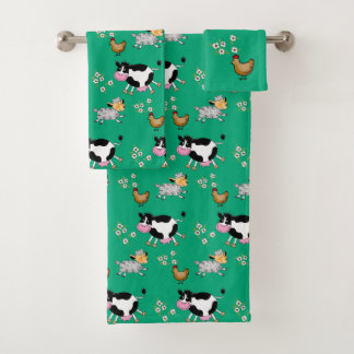 Grappige boerderijdieren bad handdoek
