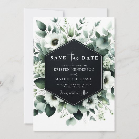 Grappige Boho Eucalyptus digitale bruiloft Save The Date (Voorkant)