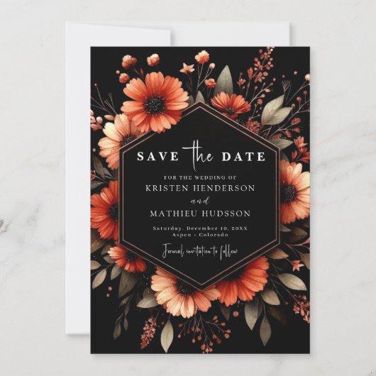 Grappige Boho Terracotta bruiloft Save The Date (Voorkant)