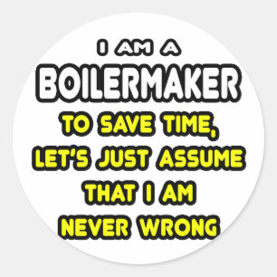 Grappige Boilermaker T-shirts en geschenken Ronde Sticker
