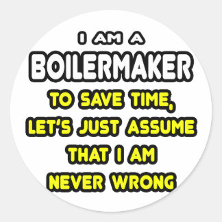 Grappige Boilermaker T-shirts en geschenken Ronde Sticker
