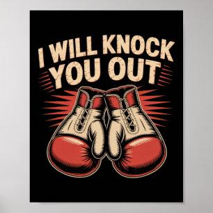Grappige bokser knock je uit bokshandschoenen ik z poster