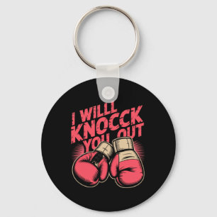 Grappige bokser knock je uit bokshandschoenen ik z sleutelhanger