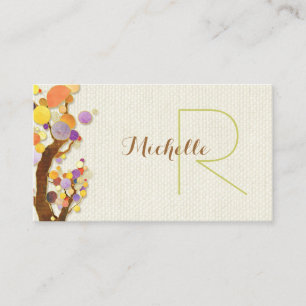 Grappige bomen + Burlap Monogram Visitekaartje