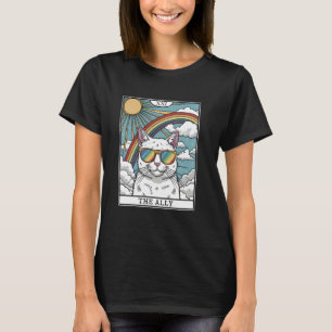 Grappige Bondgenoot Kat Zonnebril LGBTQ Homoseksue T-shirt