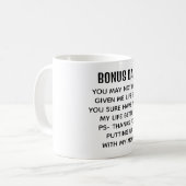 Grappige bonus papa waardering koffiemok (Voorkant links)