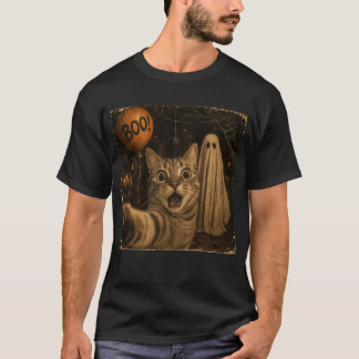 Grappige BOO Geest Kat Halloween T-shirt