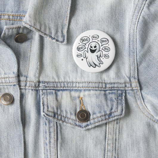 Grappige Boo Ghost Ronde Button 5,7 Cm (In situ)