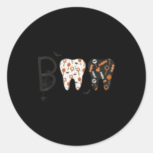 Grappige Boo Halloween Snoep Tandarts Tanden Manne Ronde Sticker