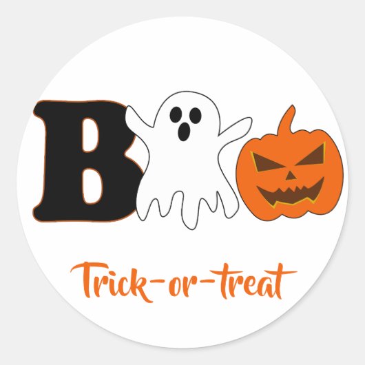 Grappige Boo Halloween Sticker (Voorkant)