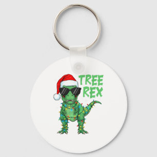 Grappige Boom Rex Kerst Dinosaur Sinterklaas Hoed Sleutelhanger