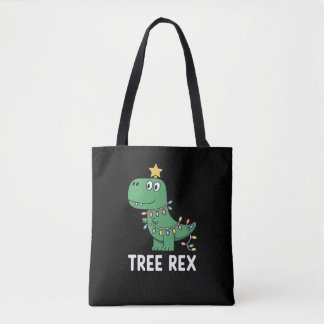 Grappige Boom Rex Kerstmis Dinosaurus Vakantie Gra Draagtas
