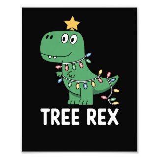 Grappige Boom Rex Kerstmis Dinosaurus Vakantie Gra Foto Afdruk