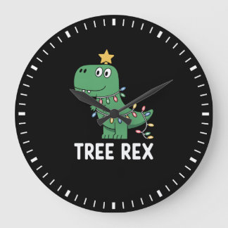 Grappige Boom Rex Kerstmis Dinosaurus Vakantie Gra Grote Klok