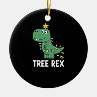 Grappige Boom Rex Kerstmis Dinosaurus Vakantie Gra Keramisch Ornament