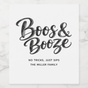 Grappige Boos & Booze Volwassen Halloweenfeestdr Wijn Etiket