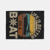 Grappige boot Retro geschenken Het leven is beter  Fleece Deken (Voorkant (Horizontaal))