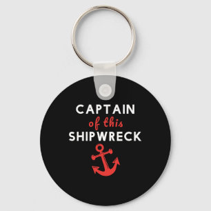 Grappige bootkapitein van dit schipbreuk schip ank sleutelhanger