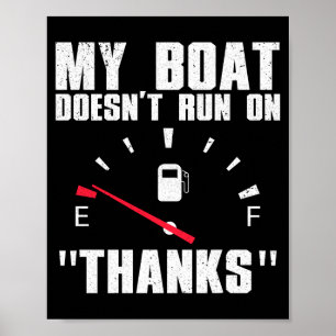 Grappige bootkunst voor mannen vrouwen varen vaart poster