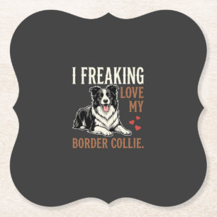 Grappige Border Collie Liefde Hond Kartonnen Onderzetters