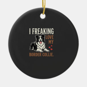 Grappige Border Collie Liefde Hond Keramisch Ornament