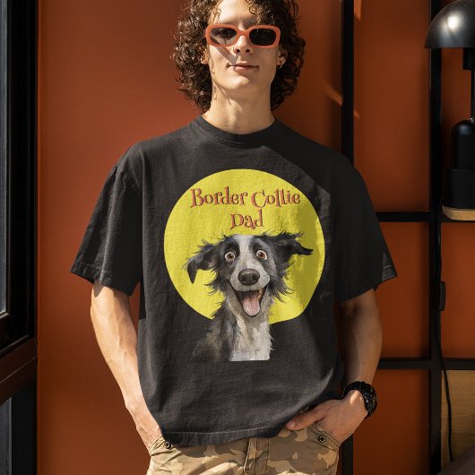 Grappige Border Collie Pap Hond Illustratie Tri-Blend Shirt