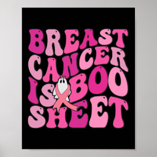 Grappige borstkanker is een spookroze lint poster