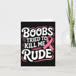 Grappige borstkanker vechter overlevende roze lint kaart