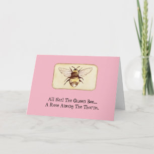Grappige Bossy Queen Bee Verjaardag Kaart