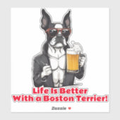 Grappige Boston Terrier Cool Dog Joke Car Sticker (Vel)