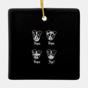 Grappige Boston Terrier Gift Mond Neusmasker Honde Keramisch Ornament