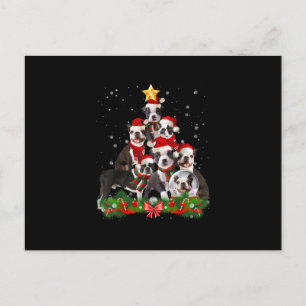 Grappige Boston Terrier Hond Kerstboom Cadeau Feestdagenkaart