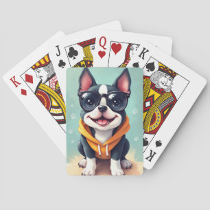 Grappige Boston Terrier Kawaii Hond Pokerkaarten