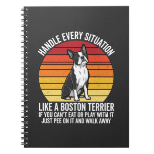Grappige Boston Terrier Retro Honden Attitude Notitieboek