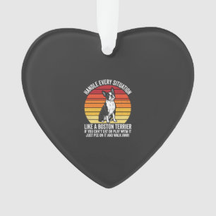 Grappige Boston Terrier Retro Honden Attitude Ornament