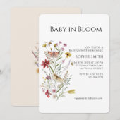 Grappige botanische Baby in bloei uitnodiging (Voorkant / Achterkant)