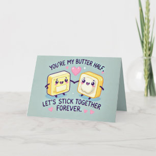 Grappige boter halve Valentijnsdag Kaart
