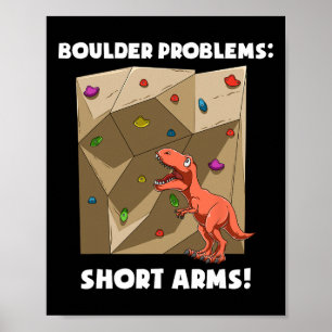 Grappige Boulderen En Klimmen T-rex Poster