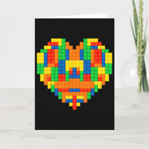 Grappige Bouwer Baksteen Hart Valentijnsdag Jongen Kaart