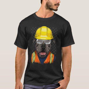 Grappige Bouwvakker Amerikaanse Pit Bull Terriër T-shirt